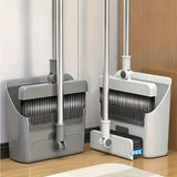 Smartlyo 3-in-1 folding broom and dustpan set for multi-surface cleaning, compact design, and easy storage.