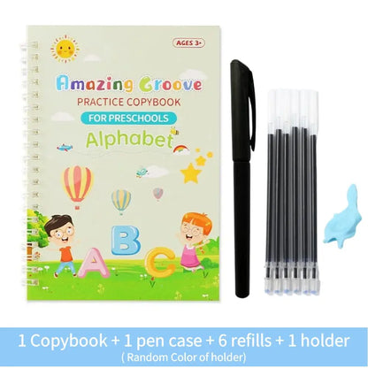 Magic Wipe-Clean Practice Book – Reusable English Writing Book for Kids with Stickers