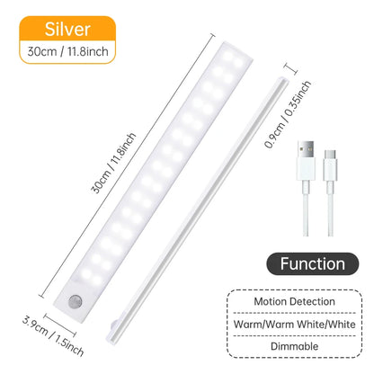 Motion Sensor LED Cabinet Light – USB Rechargeable