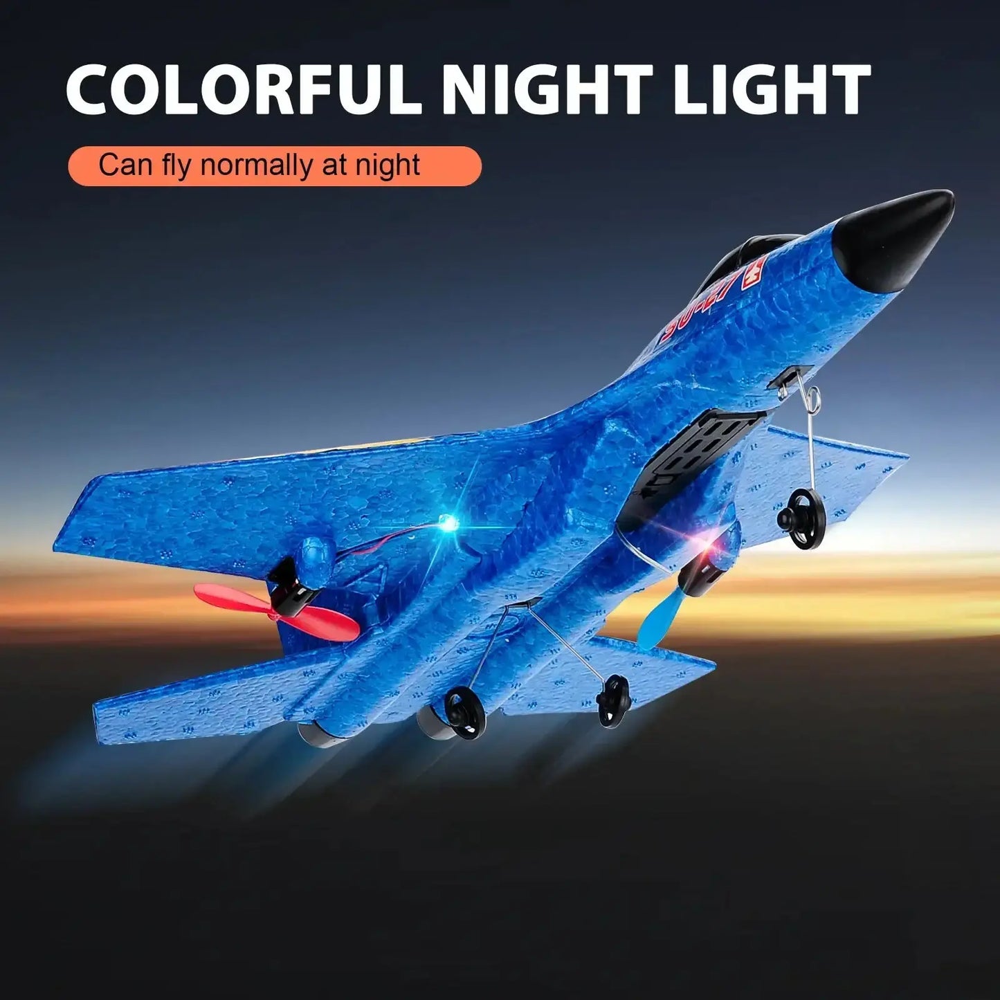 Smartlyo remote control SU-27 fighter plane toy with detailed design and vibrant colors, ready for flying fun.