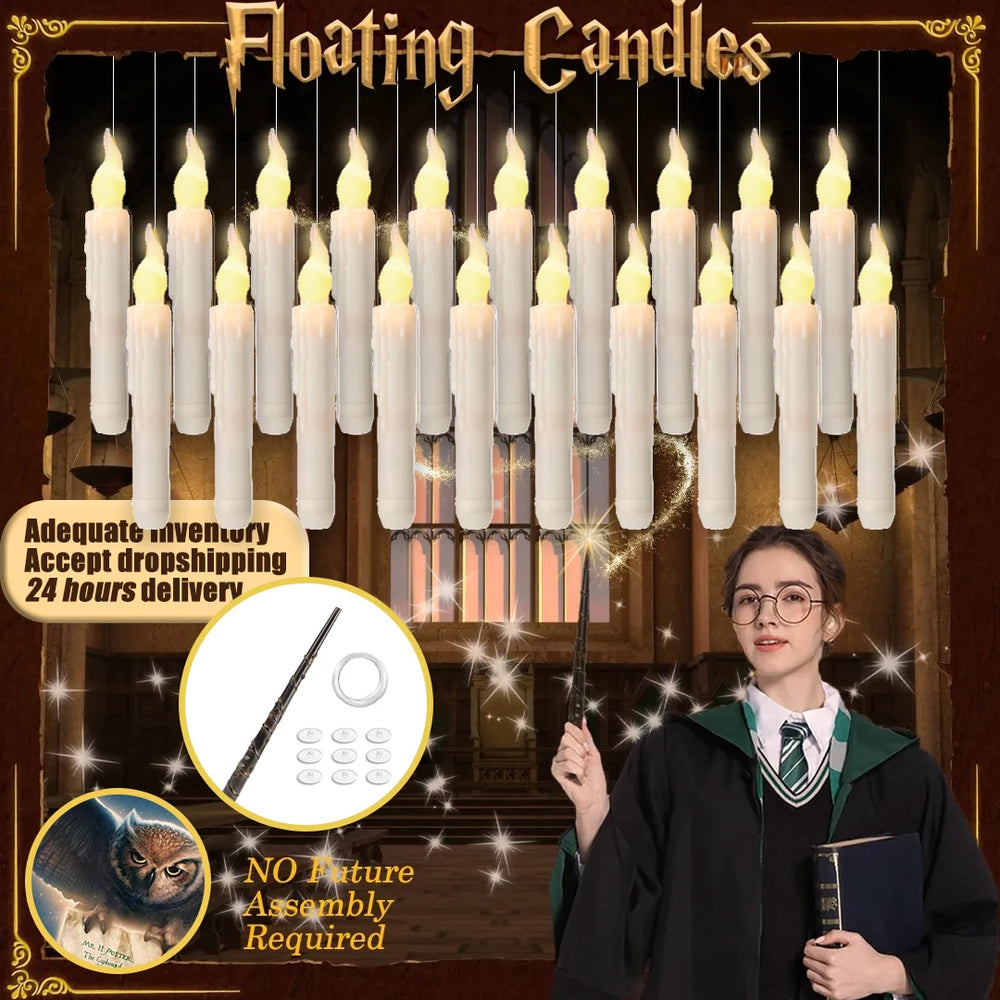 LED Floating Candles with Magic Wand