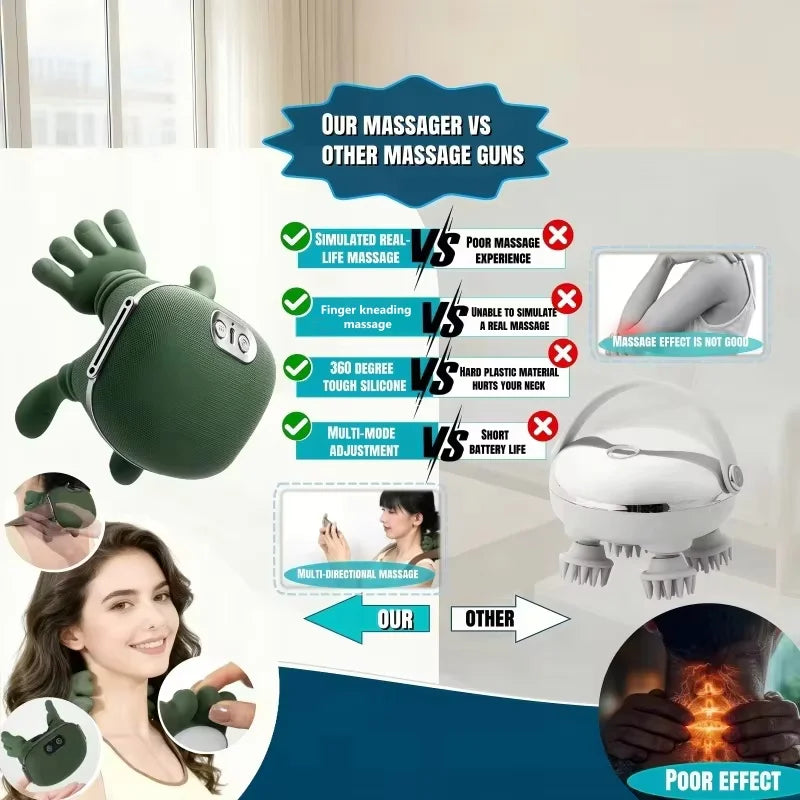 Smartlyo automatic shoulder and neck massager showing plush, ergonomic design with built-in controls for relaxing massage therapy