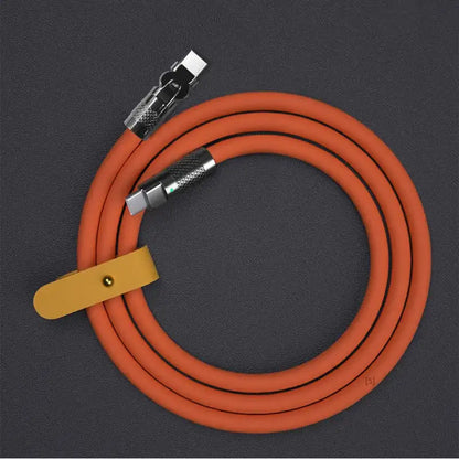 Smartlyo Fast Charge Type C silicone elbow with 180° rotating joint, designed for flexible and durable charging cable connection.