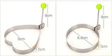 Stainless steel heart-shaped fried egg mold and pancake maker from Smartlyo, used for breakfast cooking and omelette rings.