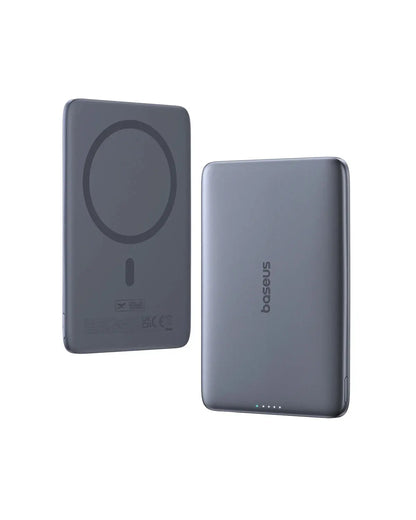 Smartlyo Baseus 5000mAh magnetic power bank with sleek design and magnetic charging capabilities, shown in the image.