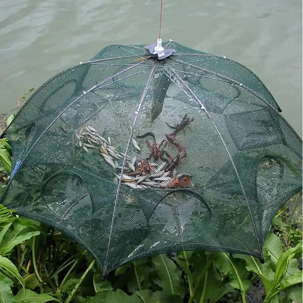Foldable fishing net by Smartlyo, lightweight and compact with a sturdy handle, suitable for catch and release fishing.