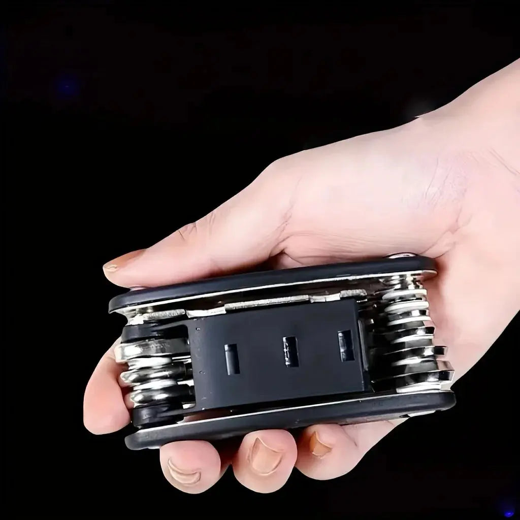 Smartlyo 16-in-1 socket wrench set with multiple interchangeable sockets, compact tool for versatile mechanical and household repairs.