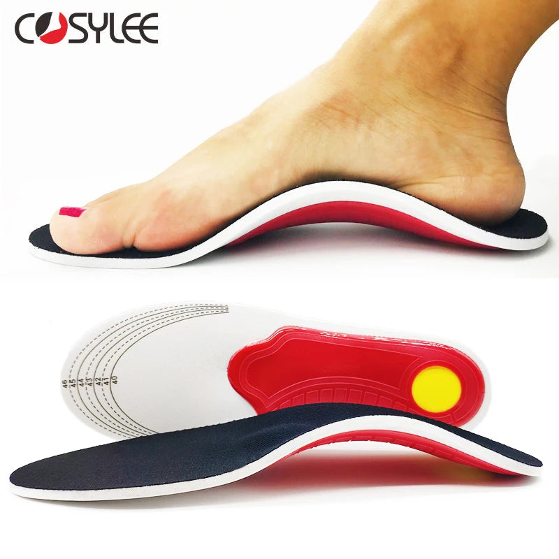 Smartlyo orthopedic arch support insoles with cushioned design for enhanced foot comfort and support inside shoes.