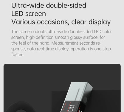 Smartlyo Laser Protractor Digital Inclinometer showing a digital display measuring angles with a sleek design