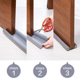 Close-up of a door sealing strip from My Store, showing flexible weatherproof material attached to a door frame.