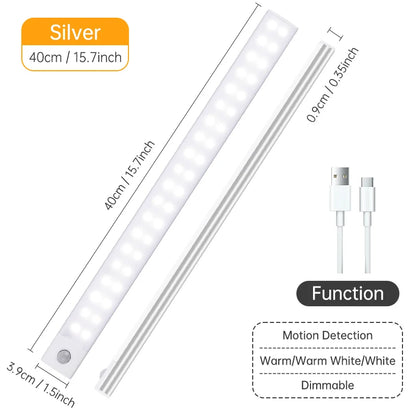 Motion Sensor LED Cabinet Light – USB Rechargeable