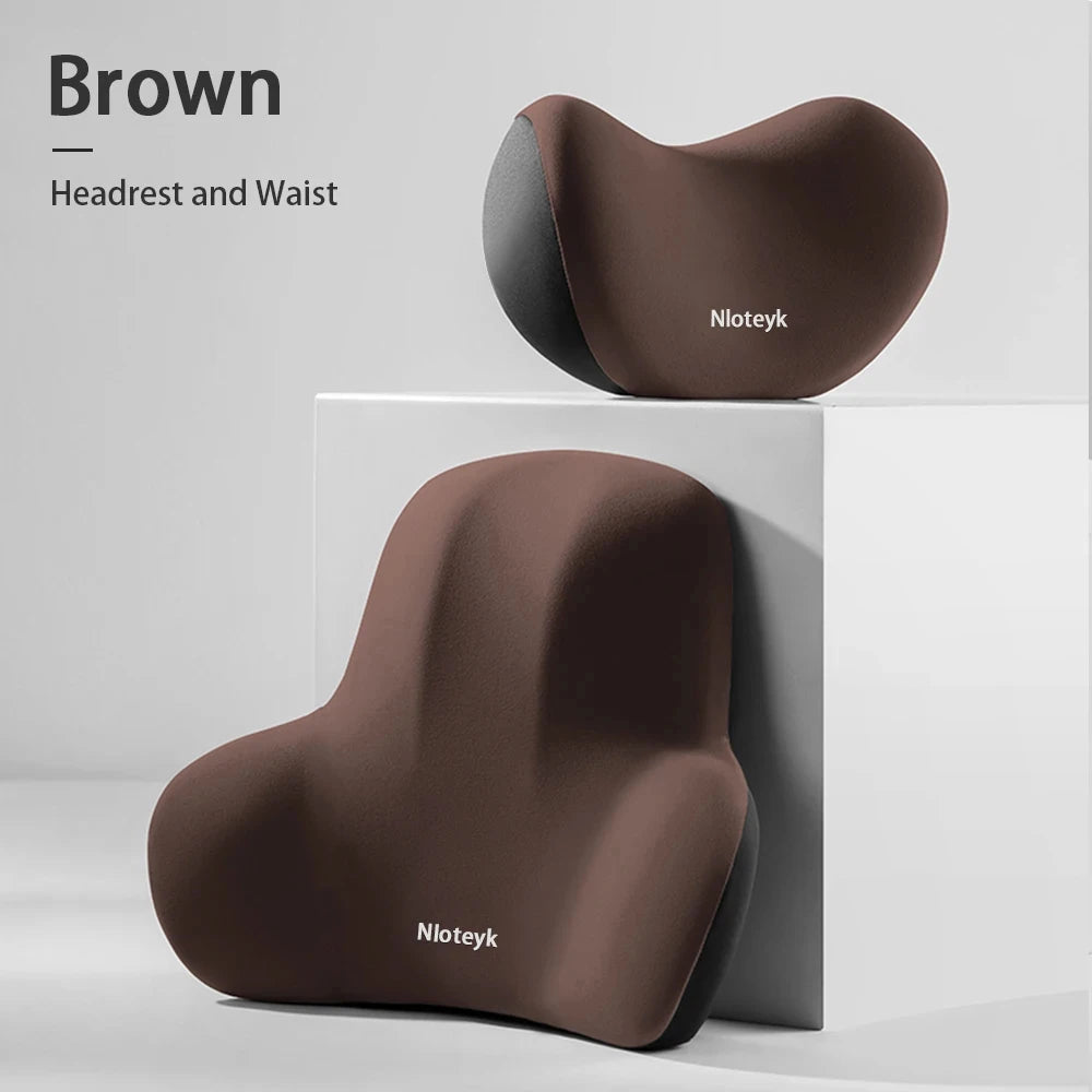 Smartlyo car lumbar support back cushion and neck pillow set, designed for added comfort during driving.