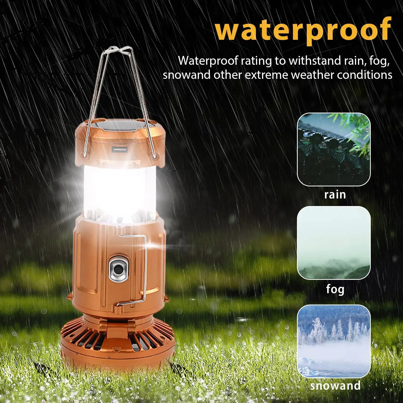 Smartlyo foldable camping fan light with adjustable blades and LED illumination, perfect for outdoor camping and hiking.