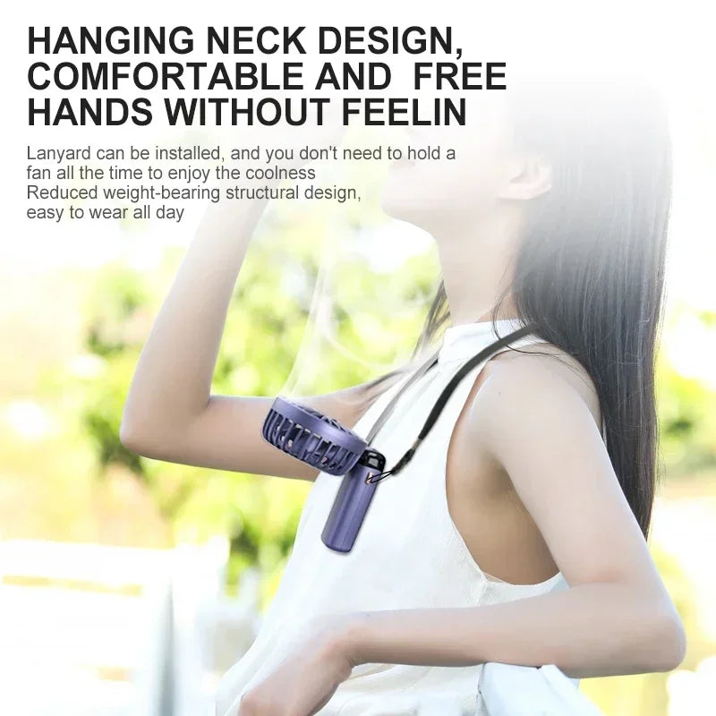 Portable Neck Fan – 5-Speed Foldable Handheld Cooling Fan with Phone Stand & LED Display | USB Rechargeable