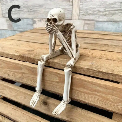 Realistic human skeleton model for Halloween decoration by Smartlyo, showcasing detailed bones and spooky display style.