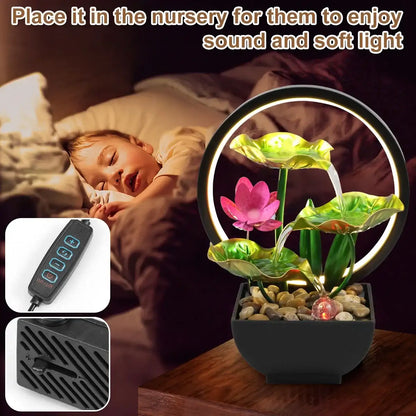 USB powered relaxation desktop waterfall fountain by Smartlyo with flowing water and smooth stone design