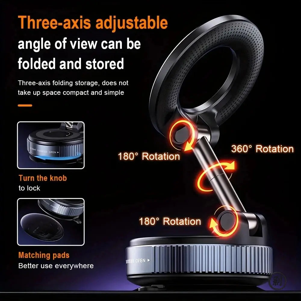 Strong magnetic car phone holder by Smartlyo, showing the sleek design and secure grip for smartphones in a vehicle.