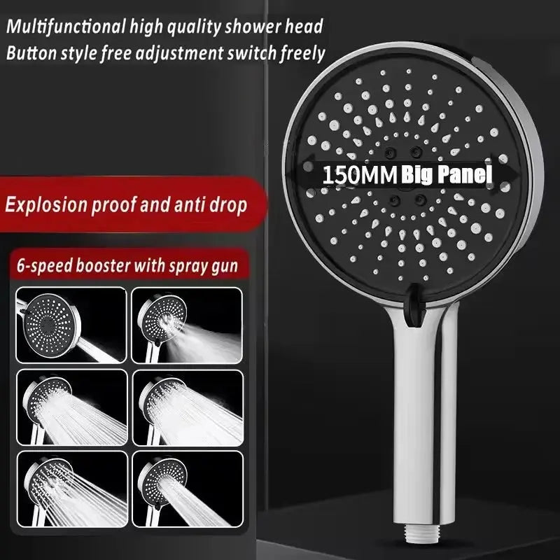 7 Modes Pressurized Showerhead