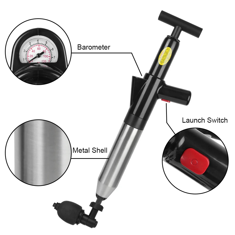 High pressure drain plunger dredge for clog removal, durable tool from My Store, shown in use on a household drain.