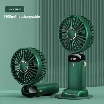 Portable Neck Fan – 5-Speed Foldable Handheld Cooling Fan with Phone Stand & LED Display | USB Rechargeable