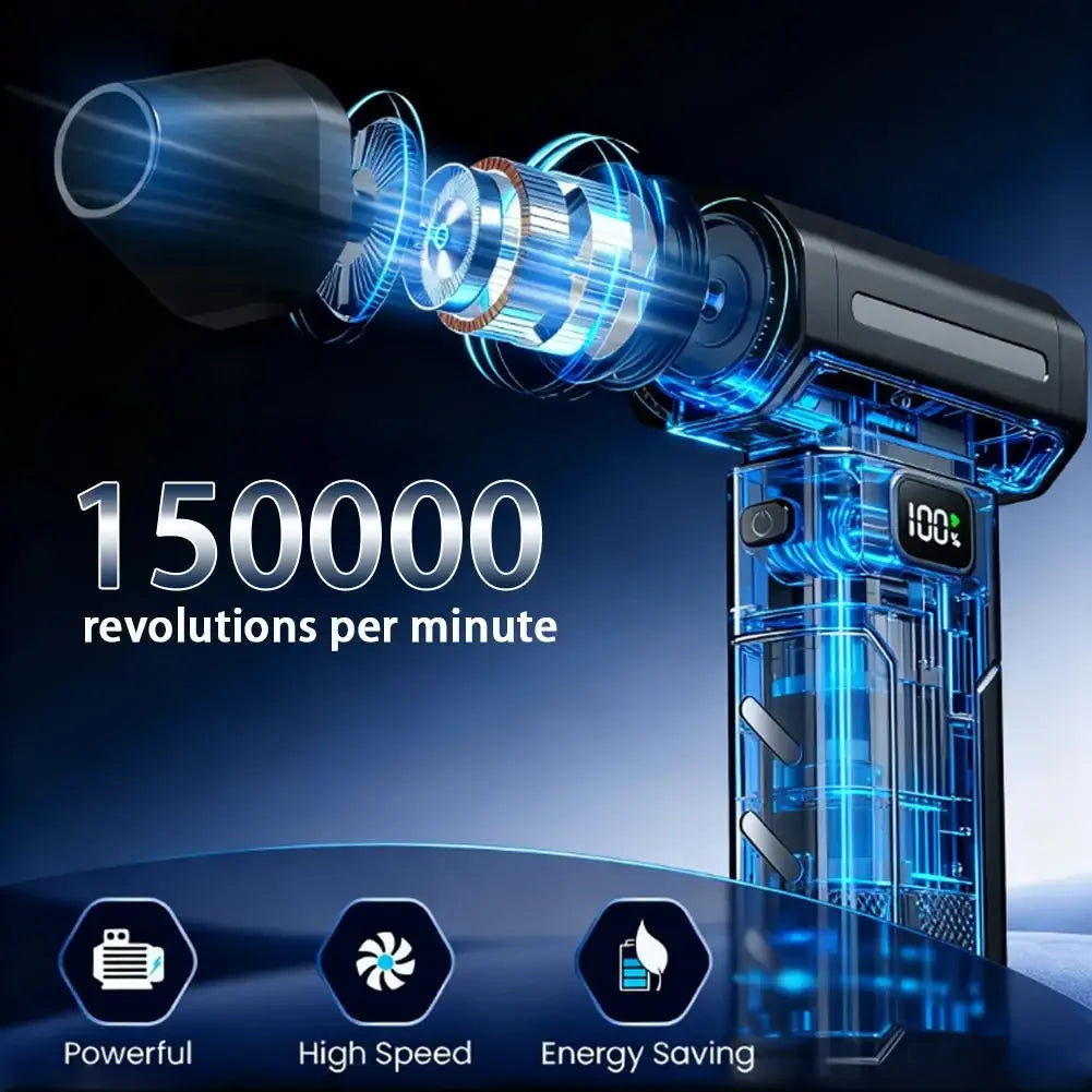 150K RPM Cordless Air Duster – Reusable Mini Vacuum Blower