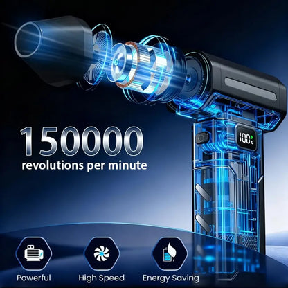 150K RPM Cordless Air Duster – Reusable Mini Vacuum Blower