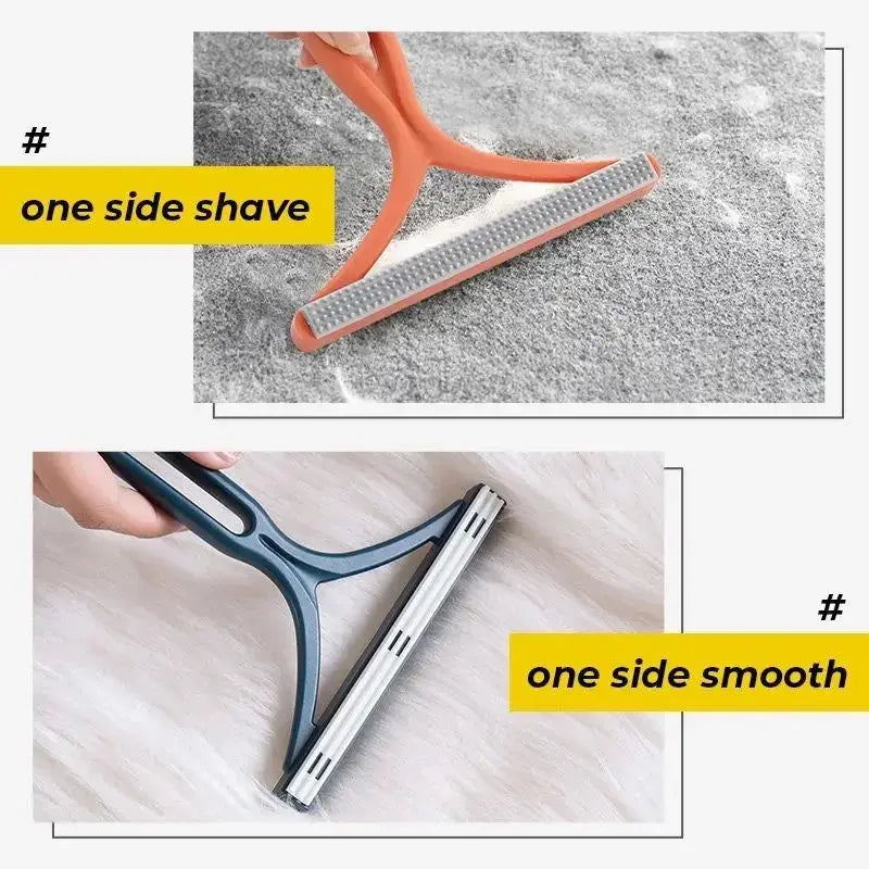 Double-sided pet hair remover by Smartlyo with reusable lint removal surface for pet hair cleaning on furniture and clothing.
