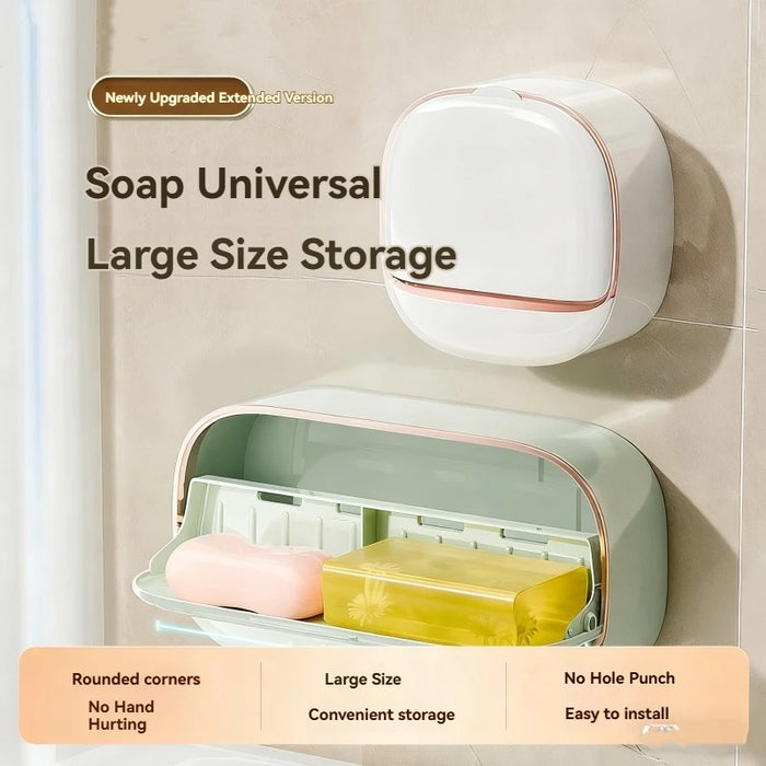 Luxury wall-mounted soap holder by Smartlyo, sleek soap dispenser with a modern design for bathroom organization.