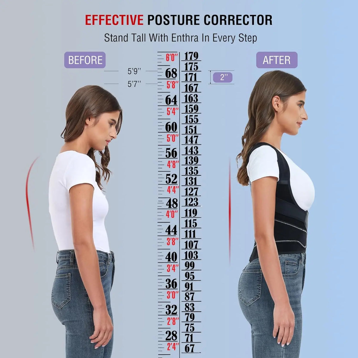Smartlyo posture corrector for women and men, adjustable back support brace for improved posture and spinal alignment.
