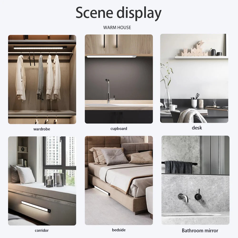 Motion Sensor LED Cabinet Light – USB Rechargeable