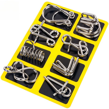 Metal 3D Wire IQ Brain Teaser Puzzle Set — Montessori Wit Game