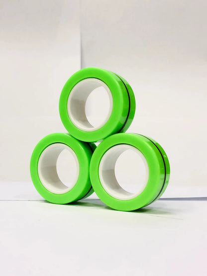 Magnetic Fidget Rings 3pcs – Finger Spinner Stress Relief Set