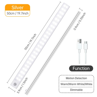 Motion Sensor LED Cabinet Light – USB Rechargeable