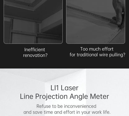 Smartlyo Laser Protractor Digital Inclinometer showing a digital display measuring angles with a sleek black design.
