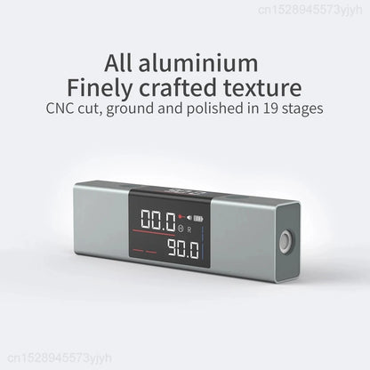 Smartlyo Laser Protractor Digital Inclinometer showing a digital display and measurement scale for precise angle measurement.