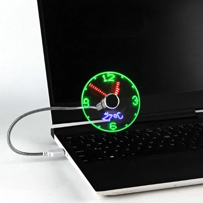 Smartlyo LED clock fan mini fan with DC 5V, showing a sleek design and digital display in the image.