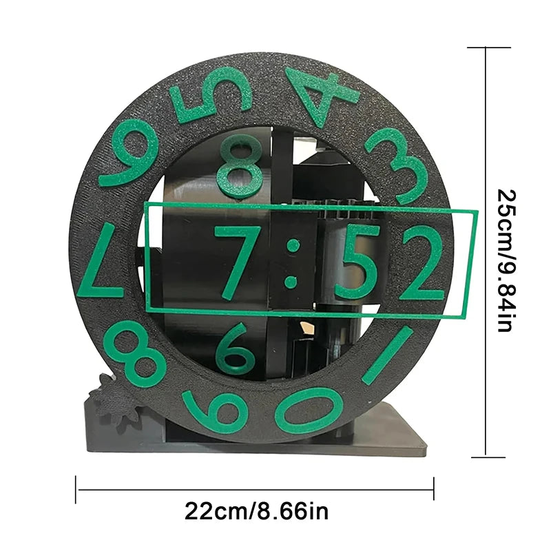 3D printed Triaxial Clock by Smartlyo with rotating numeric display and modern design, showcasing intricate mechanical details.