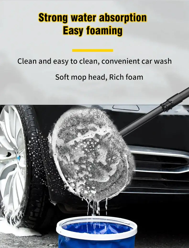 Retractable Bent Bar Car Wash Brush by Smartlyo with soft bristles and extendable handle for easy vehicle cleaning.