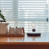 Magnetic levitation lamp by Smartlyo showcasing a floating light bulb with a sleek modern design and magnetic base.
