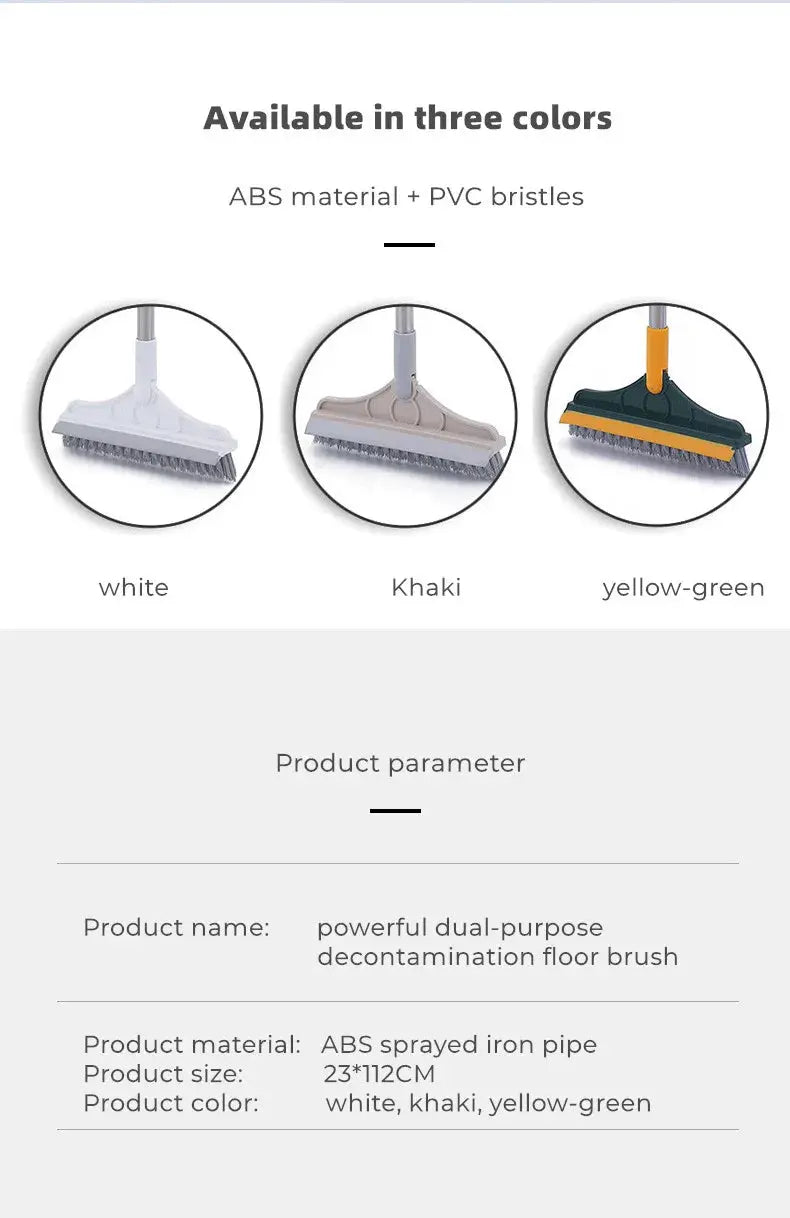 Smartlyo 2 in 1 multifunctional scrub brush with a handle and scrubbing surface for cleaning dishes and surfaces.