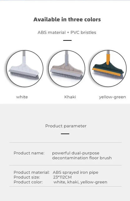 Smartlyo 2 in 1 multifunctional scrub brush with a handle and scrubbing surface for cleaning dishes and surfaces.