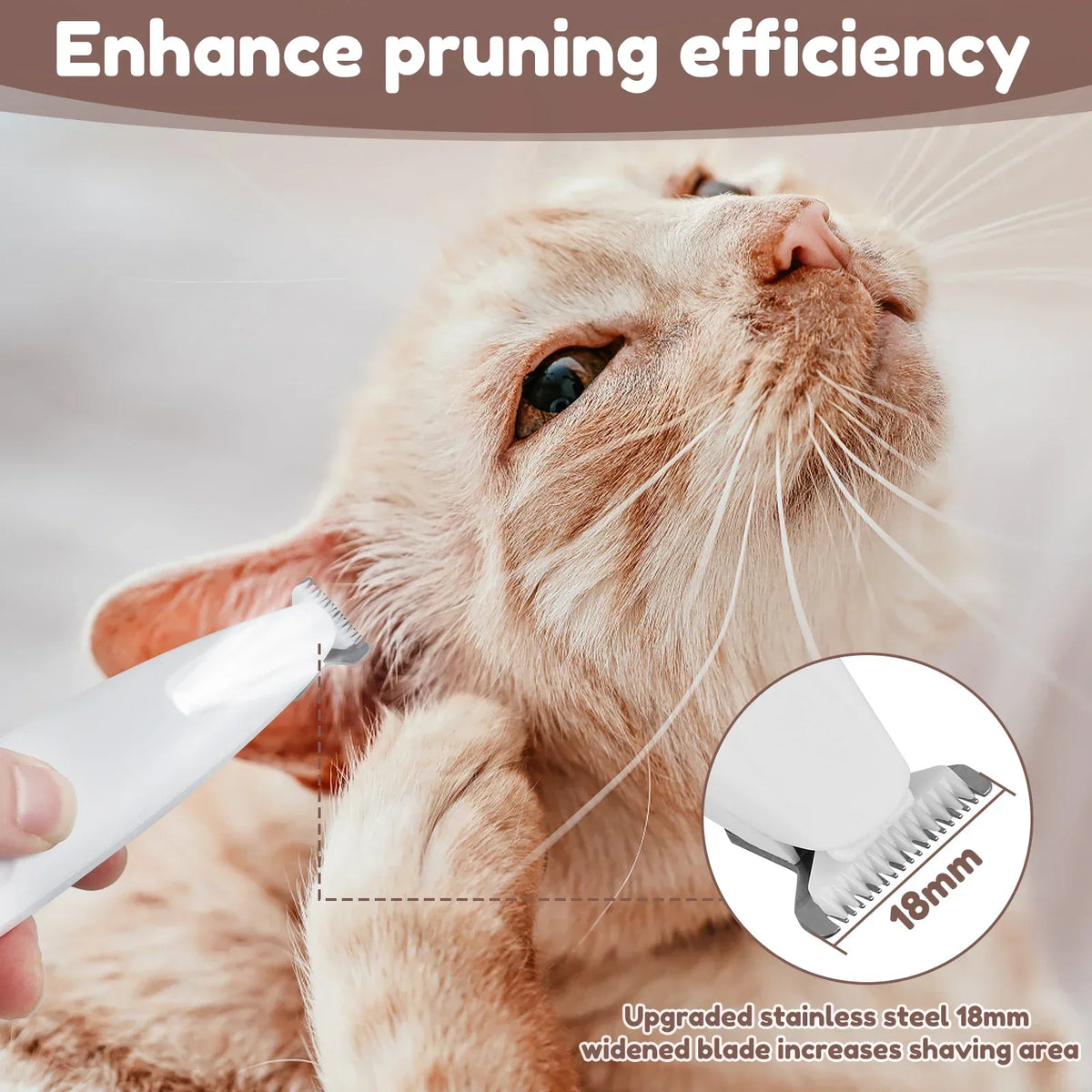 Smartlyo dog paw trimmer with LED light showing a close-up of the trimmer and illuminated blade for safe pet nail grooming.