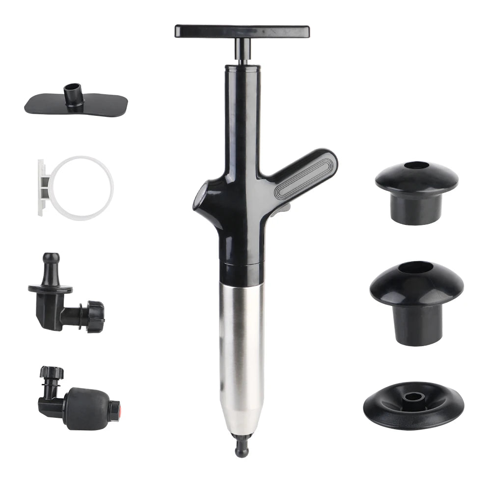 High pressure drain plunger and dredge clog remover tool for clearing stubborn blockages in pipes.