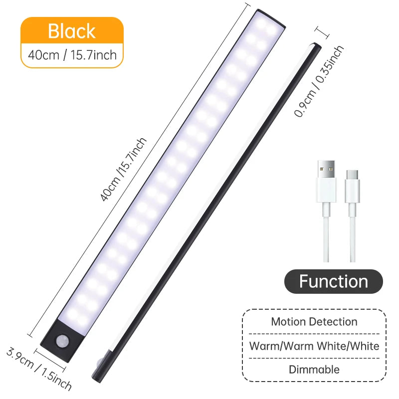Motion Sensor LED Cabinet Light – USB Rechargeable