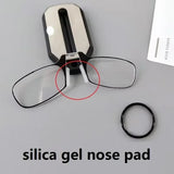 Folding pocket reading glasses with black frame, compact design, and flexible temples for easy portability and clear vision.