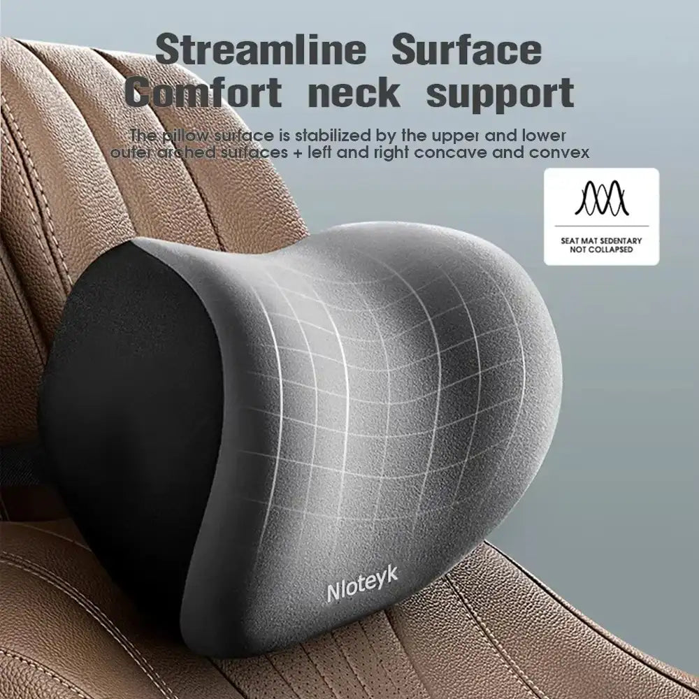 Smartlyo car lumbar support back cushion and neck pillow set shown in a car seat for improved comfort and posture.