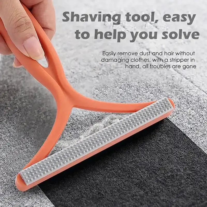 Double-sided pet hair remover by Smartlyo showing textured surface for effective pet hair removal on furniture and clothing.