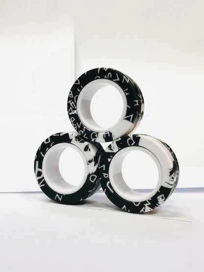 Magnetic Fidget Rings 3pcs – Finger Spinner Stress Relief Set