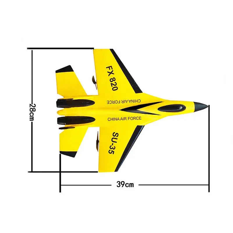 Smartlyo SU35 RC plane toy with detailed black and gray design, ready for remote control flying and aerial adventure.