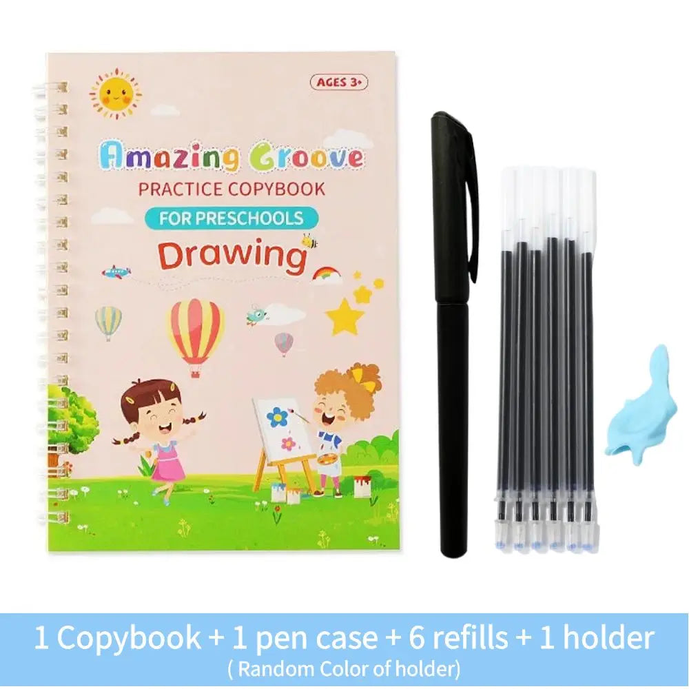 Magic Wipe-Clean Practice Book – Reusable English Writing Book for Kids with Stickers